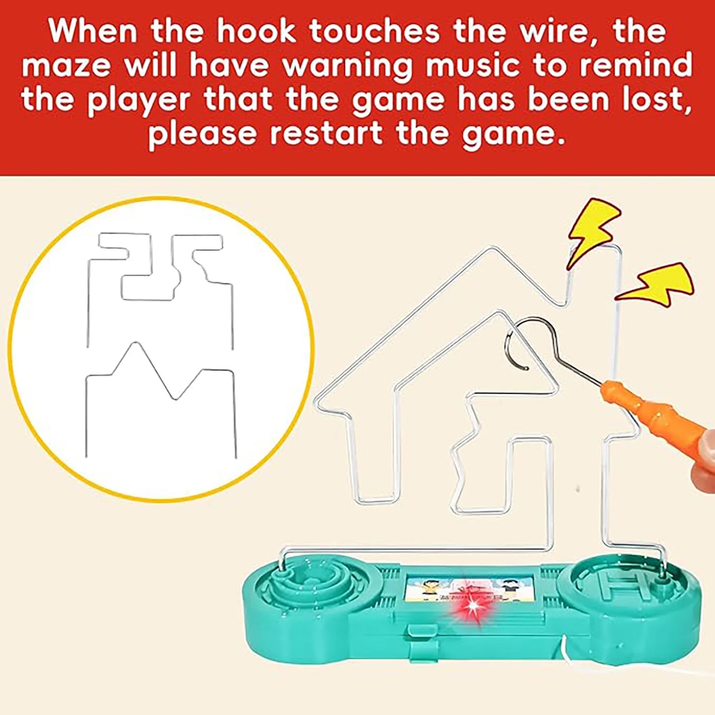 Electric Touch Fire Maze Toy Focus Training Desktop Game Fire Impact Hand Eye Coordination Puzzle Toy