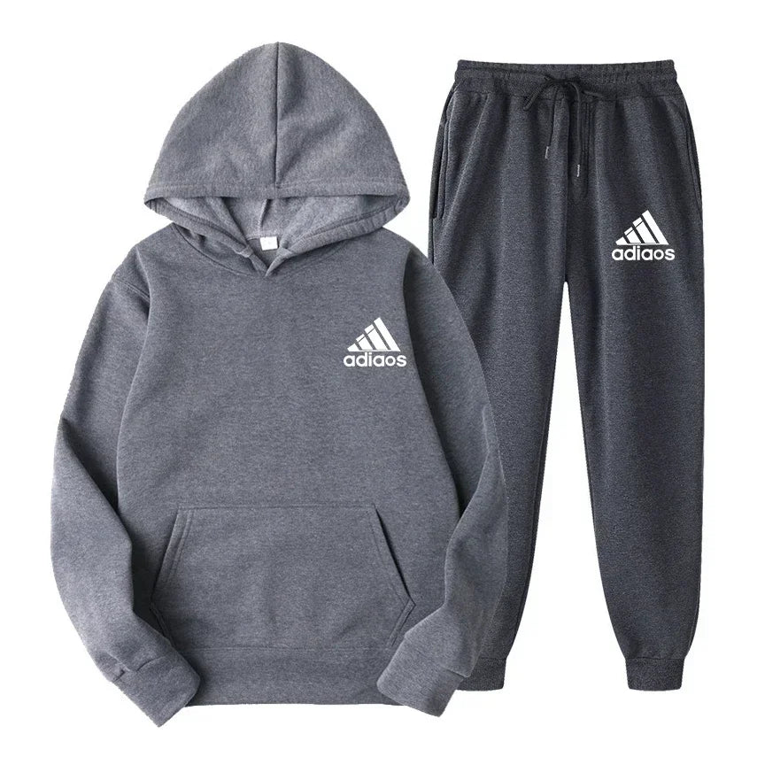 2025 Winter Hoodie Sets Men Fashion Fleece Red Hoodies Black Brand Pants Casual Jogger Suit Tracksuit Sweatshirt Woman Pullover