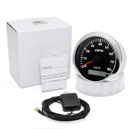 7 Color LED  30/60/80/120/200KMH 85MM GPS Speedometer Gauge with GPS Antenna For Motorcycle Boat Car Truck Speed Gauge 9-32V