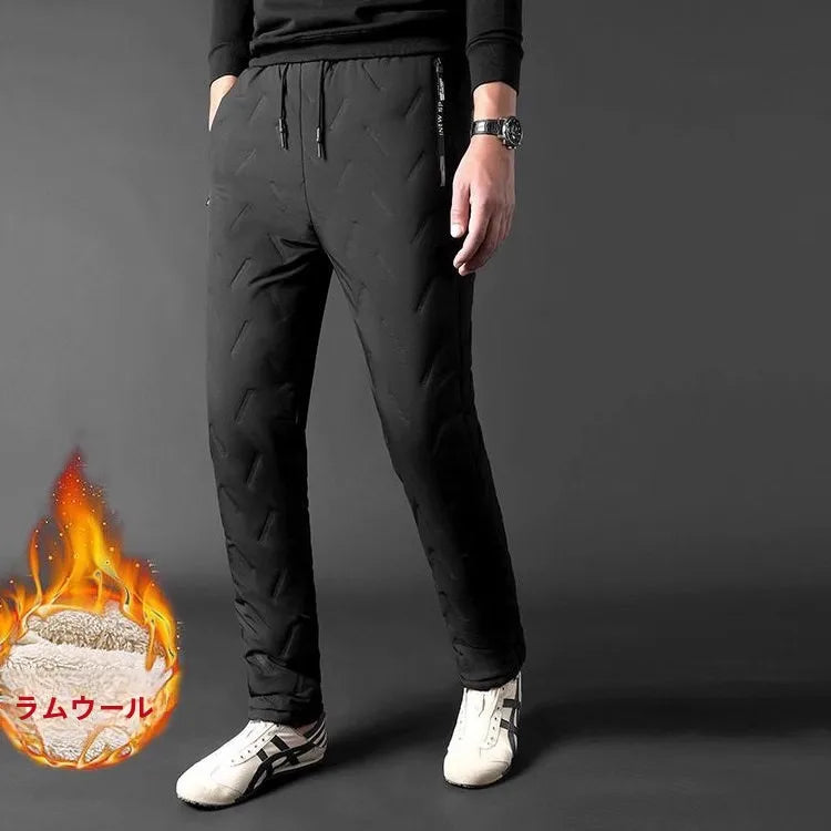 Lamb Velvet Lined Cotton Pants Men's Autumn Winter New Loose Large Size Northeast Cold Proof Warm Trousers