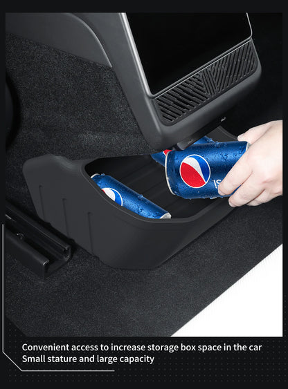 For Tesla Model 3 Highland 2025 Rear Seat Storage Box Below The Rear Air Outlet Rear Seat Organizer Tray Car Accessories 2024