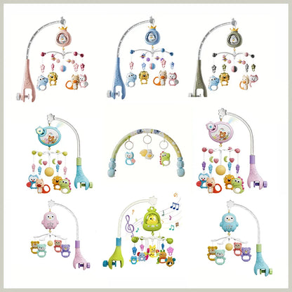 Musical Baby Crib Mobile with Projector Remote Control Night Light Sensory Hanging Toy for Newborns Infant Stroller