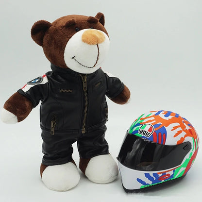 Kawaii helmet and teddy bear motorcycle decorations cute anime filled soft plush toys as gifts for friends during holidays