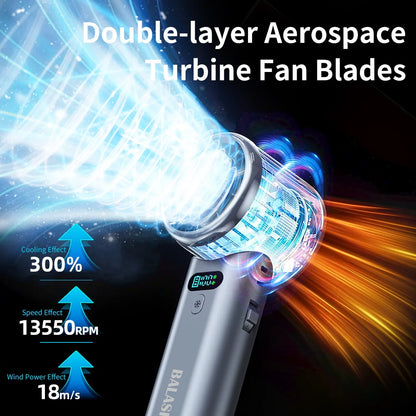 Portable Handheld Fan 5200mAh Ice compress high-speed cooling fan USB Rechargeable mini fan Double Folding Fans Travel Outdoor