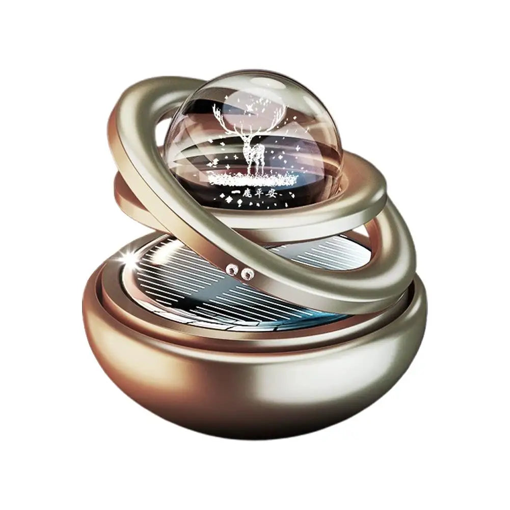 Car Solar Aromatherapy Ornaments Car Double Suspended Crystal Ball Rotating Aromatherapy Perfume Ornaments Creative Ornaments