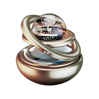 Car Solar Aromatherapy Ornaments Car Double Suspended Crystal Ball Rotating Aromatherapy Perfume Ornaments Creative Ornaments