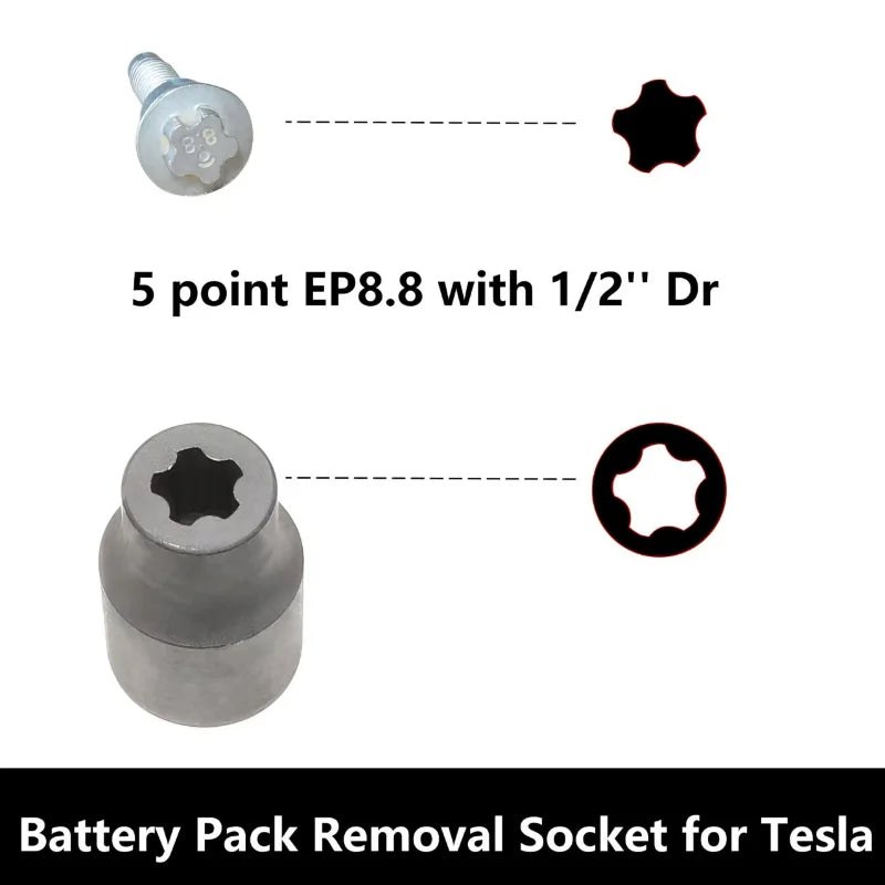 External Torx Plus Socket Set 5 and 6 Point Socket EP4, EP5 - EP32 1/2'' 3/8'' 1/4''  for Tesla Battery Pack Screw Removal Tool