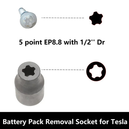 External Torx Plus Socket Set 5 and 6 Point Socket EP4, EP5 - EP32 1/2'' 3/8'' 1/4''  for Tesla Battery Pack Screw Removal Tool