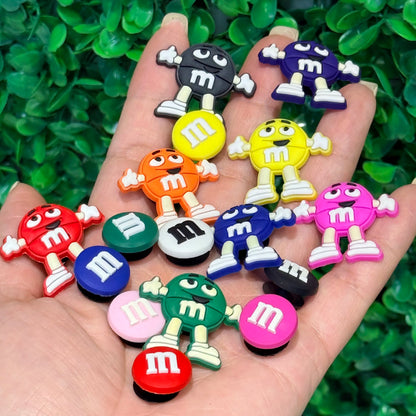 Wholesale 8-100Pcs Chocolate Beans PVC Shoe Buckle Charms Kids Popular Sandal Designer Ornament DIY Birthday Gifts