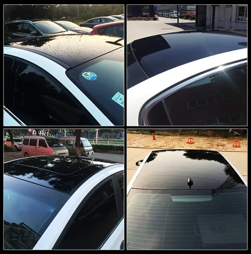 Glossy Black Car Roof Wrap Vinyl 1.35M x 2M/3M Bubble-Free Self Adhesive Car Top Film for Skylight Style Protection Styling