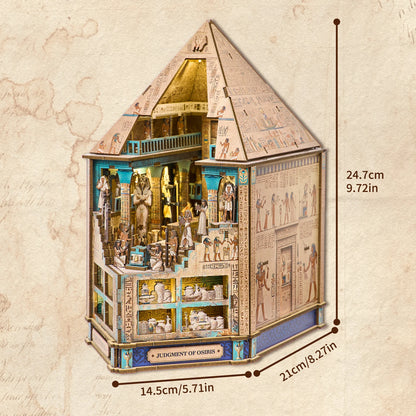 Book Nook Kit  3D Wooden Puzzle Egyptian Pharaoh MummyDIY Miniature Dollhouse Pyramid Model Building Home Decoration Gifts
