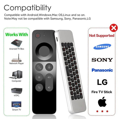 MRSVI Replacement Voice Air Mouse Remote Control W3 2.4G Dongle Handheld Portable Mini Wireless Keyboard for Android TV BOX,PC