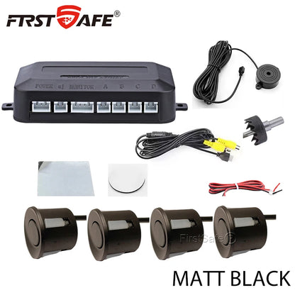FirstSafe Factory CVBS AHD Video Parking 4 Sensors Car Reverse Backup Rear Buzzer Radar Monitor System Support Android System