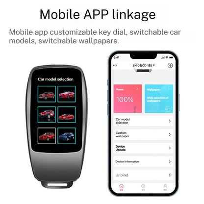 LCD Smart Remote Car Key With Mobile Phone Interconnect Touchscreen Digital One-Key Start Comfort Entry For Benz