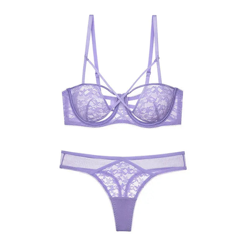 New Arrival French Style Lace Bra Set Female Push Up Underwire Thin Cup Anti Sagging Comfort Lingerie Suit For Everyday Wear Set