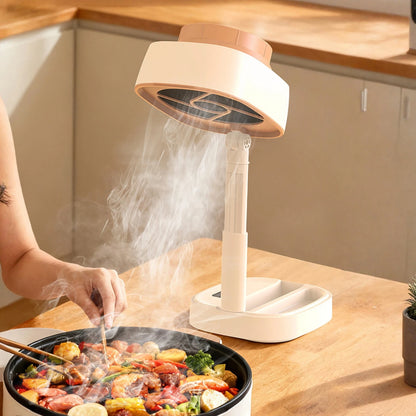 USB Rechargeable Desktop Mini Range Hood Foldable 5 Speed Suction Portable Tabletop Exhaust Fan for Hot Pot BBQ Apartment Use