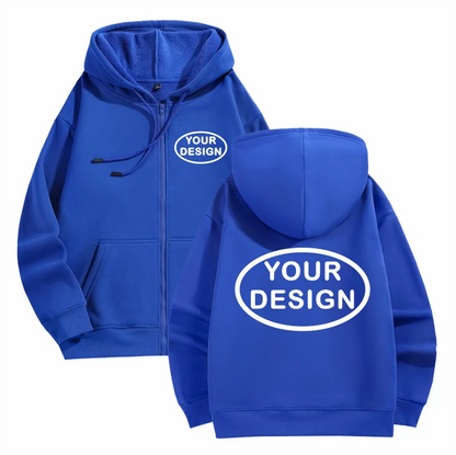 Customize Your Logo Zipper Sweatshirt For Men And Women Loose Casual Fashionable Long Sleeved Sportswear Personalized Embroidery