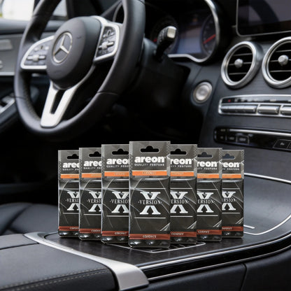 areon 5/20pcs COCONUT Scent Car Air Freshener, Natural Tea-Scented Paper, Car-Mounted Hanging Type, Car Interior Accessories