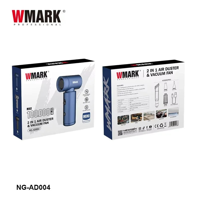 WMARK Vacuum Cleaner Professional Vacuum Handheld Vacuum Cleaner Portable Hair Dryer 100000 RPM Cleaning Home Gadgets NG-AD004