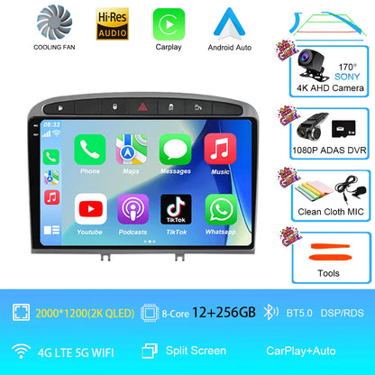 Android 16 Car Radio for Peugeot RCZ 308 SW 2007-2015 408 2012-2020 2DIN Multimedia Navigation GPS Carplay Auto Head Unit WIFI