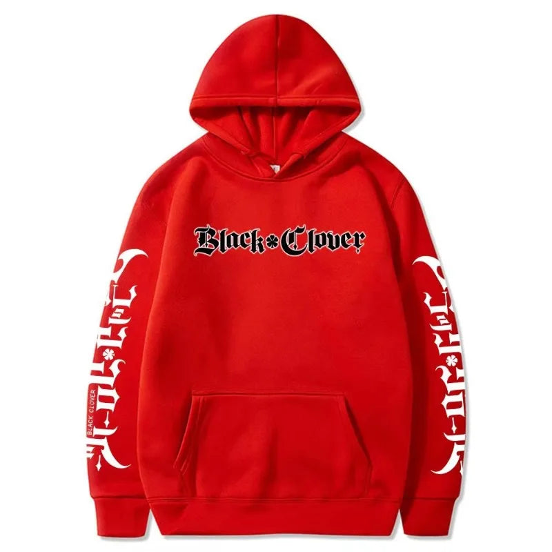 Anime Black Clover Letter Printed Hooded Men Women Manga Hoodies Long Sleeve Prevalent Streetwear Harajuku Unisex Sweatshirt