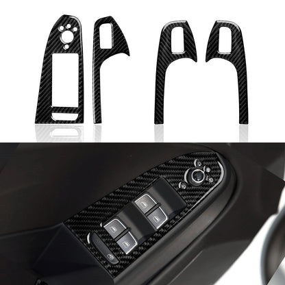 Car Center Console Gear Shift Panel Set, For Audi A4 S4 RS4 A5 S5 RS5 (2007-2016) Carbon Fiber Interior Sticker Trim Accessories