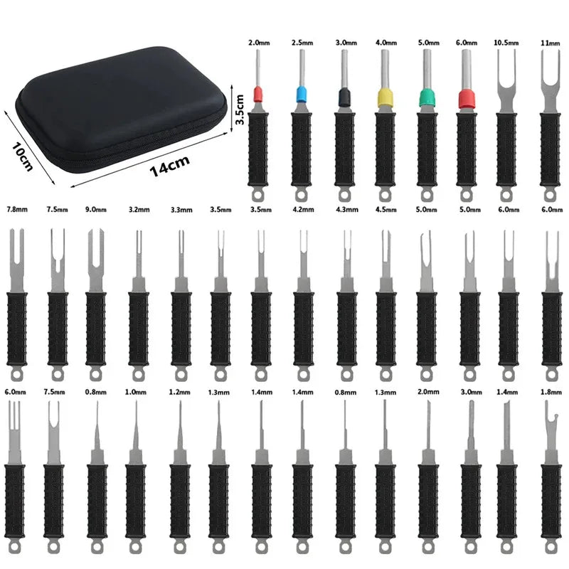Auto Terminal Extractor Tool Kit with Storage Case Car Electrical Connector Release Tools for Vehicle Wiring Harness Repair
