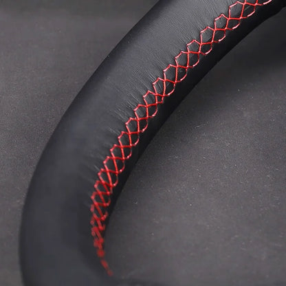 Hand-stitched car Interior Accessories for Ford Ranger 2012-2015 2017 Car Steering Wheel Cover Braid Non-Slip Napa Leather Cover