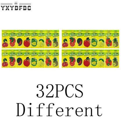 3-80pcs Fruit Car Air Freshener Natural Aromatherapy Tea Paper Hanging Perfume Vanilla Auto Parts Interior