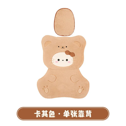 Hello Kitty Winter Plush Car Cushion Cover Cute Pink Warm Cartoon Women's Universal Warmth Seat Covers Auto Seat Accessories