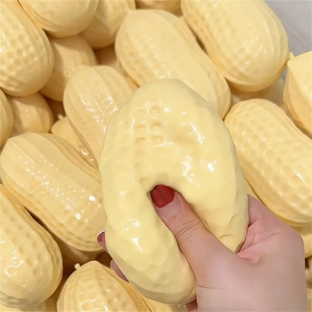 Simulated Peanut Squeeze Fidget Toy Soft Stress Relief Toy Sensory Anti-Stress Toy for Kids Adults Party Gift