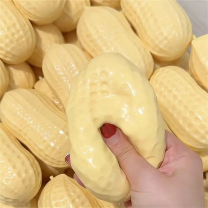 Simulated Peanut Squeeze Fidget Toy Soft Stress Relief Toy Sensory Anti-Stress Toy for Kids Adults Party Gift