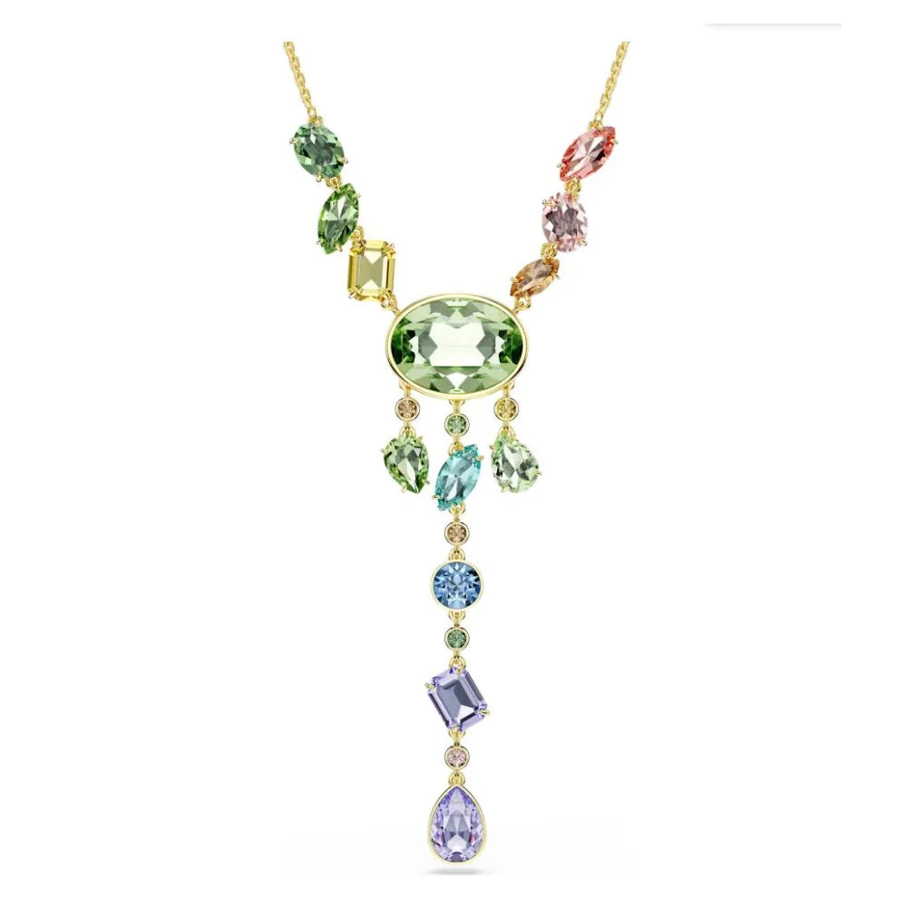 New shoe style inlaid mixed crystal interlocking rose gold pearl romantic heart-shaped necklace
