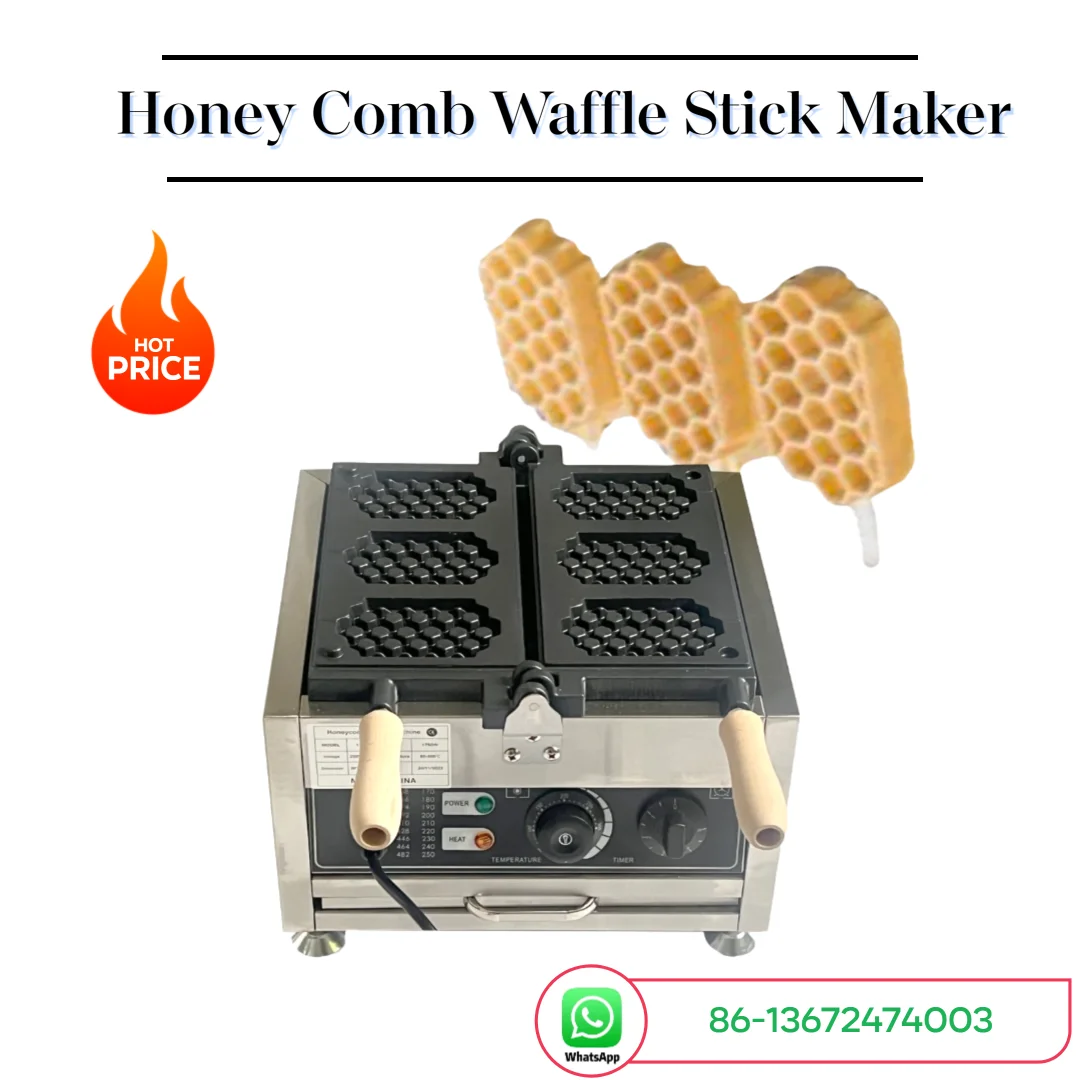 Commercial Honey Comb Waffle Stick Maker honeycomb Waffle Machine Bubble Egg Cake Oven Electric Waffle Making Machine Iron Baker