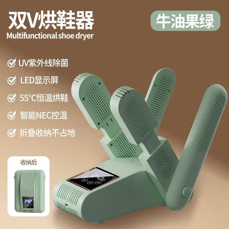 Shoe Dryer Portable Electric Shoe and Boot Dryer 180° Folding Design Smart Display for Shoes Gloves Hats Socks Ski Boots