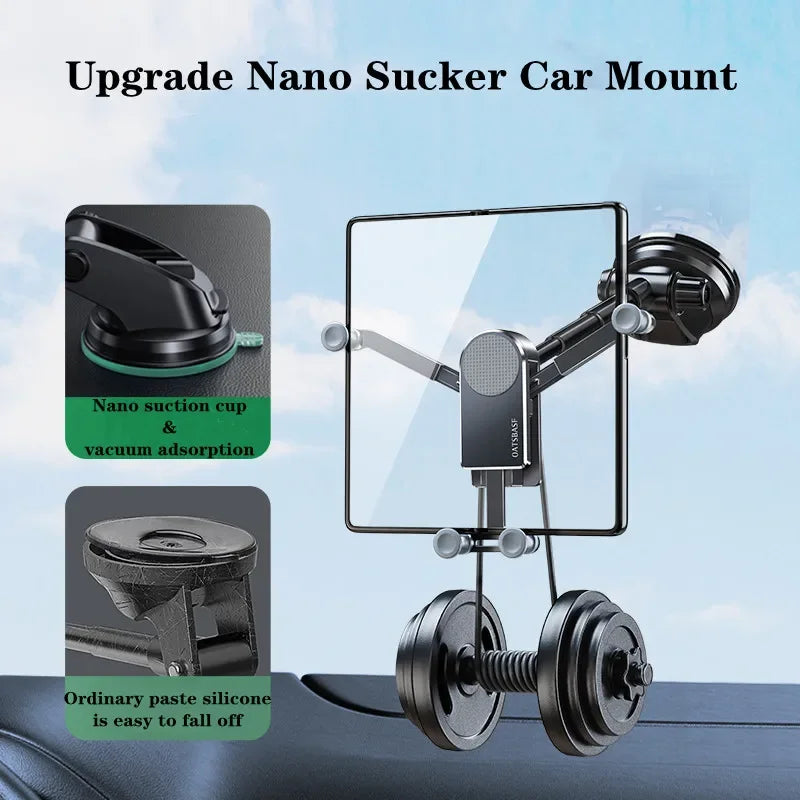 Eary for Z fold 7 6 5 Car Phone Holder Stand Mount Dashboard Suction Cup Bracket 360°Rotate for Samsung S26 S25 iPhone 17 Xiaomi