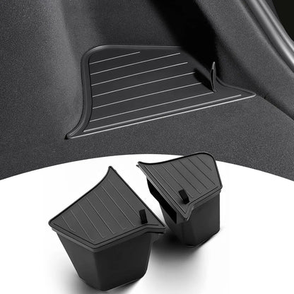 Model Y Launch 2026 Rear Trunk Side Storage Box For Tesla Y Juniper 2025 Organizer Suede Anti-dirty Car Travel Accessories