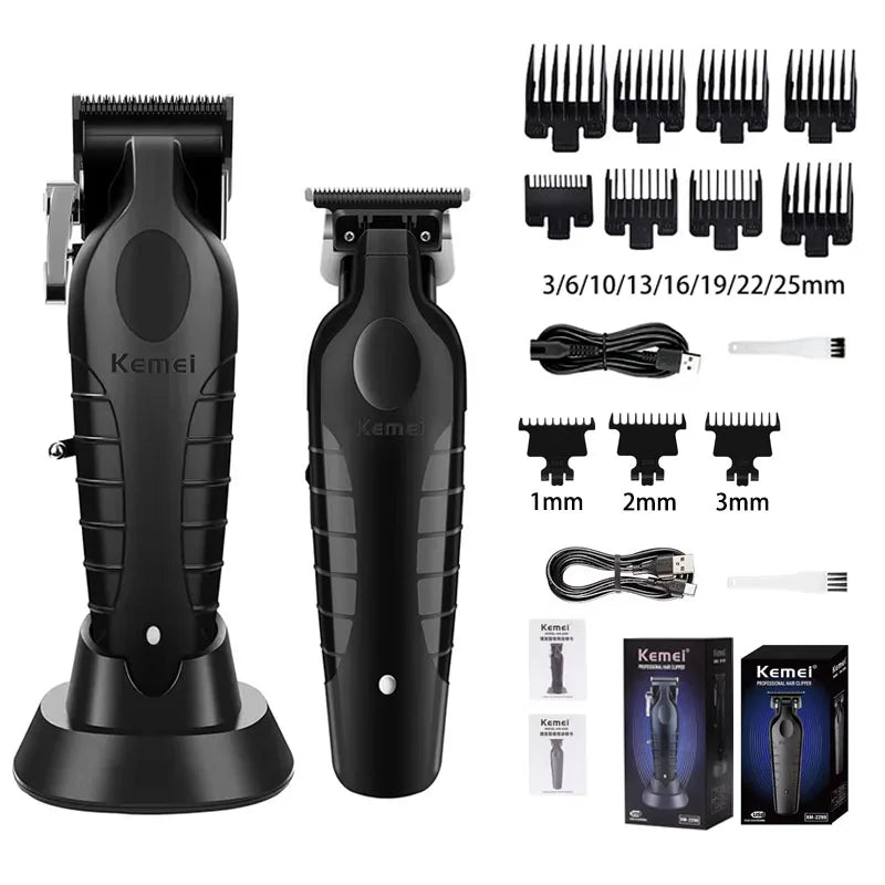 New Kemei Original Hair Clipper Kit KM-2296 KM-2299 KM-T95 Rechargeable Electric Hair Trimmer Barber Professional Shaver For Men