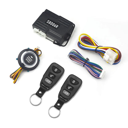 Universal Car Alarm Start Stop Ignition Button Keyless Start System Remote Start 2 Remote Controls Central locking system