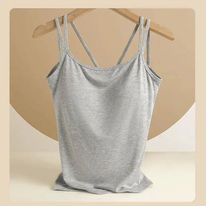 For 40-100kg Modal Camisole Top Plus Size with Chest Pad Integrated Suspenders Vest for Women Base Underwear Tank Top