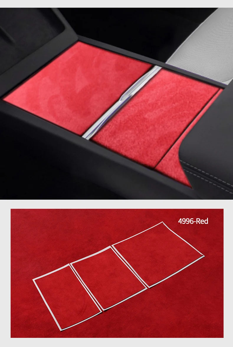 For Tesla Model 3 (2024-) Model Y(2025-) Center Console Panel Trim Sticker Anti Scratch Car Interior Accessory Made of Alcantara