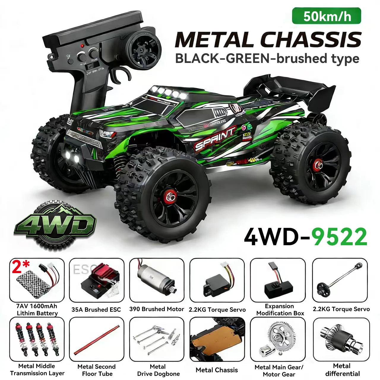 Professional 1:16 Racing Car 9522 for Boys High Speed 50KM/H 85KM/H Remote Control Car Toy