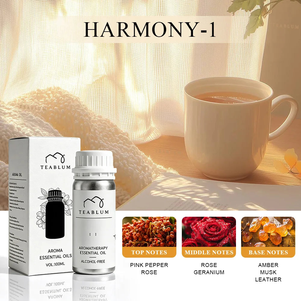 TEABLUM 100ML Aromatic Hotel Essential Oil Hotels Home Air Freshener Pure Plant Essential Oil Alcohol Free for Electric Diffuser