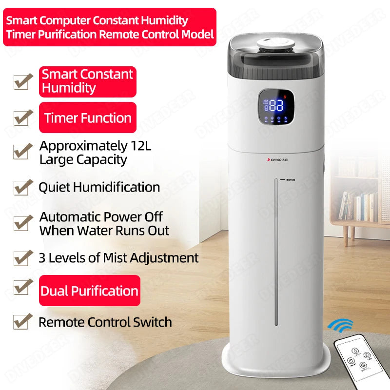 DIVEDEER Home Bedroom Humidifier Quiet Design for Pregnant Women and Infants Compact Body with Large Capacity Desktop Mist Type