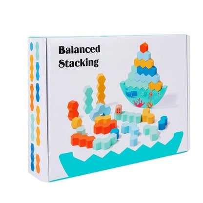 Wooden Stacker Puzzle Educational Balancing Activities Toy for 3 + Years 15UB