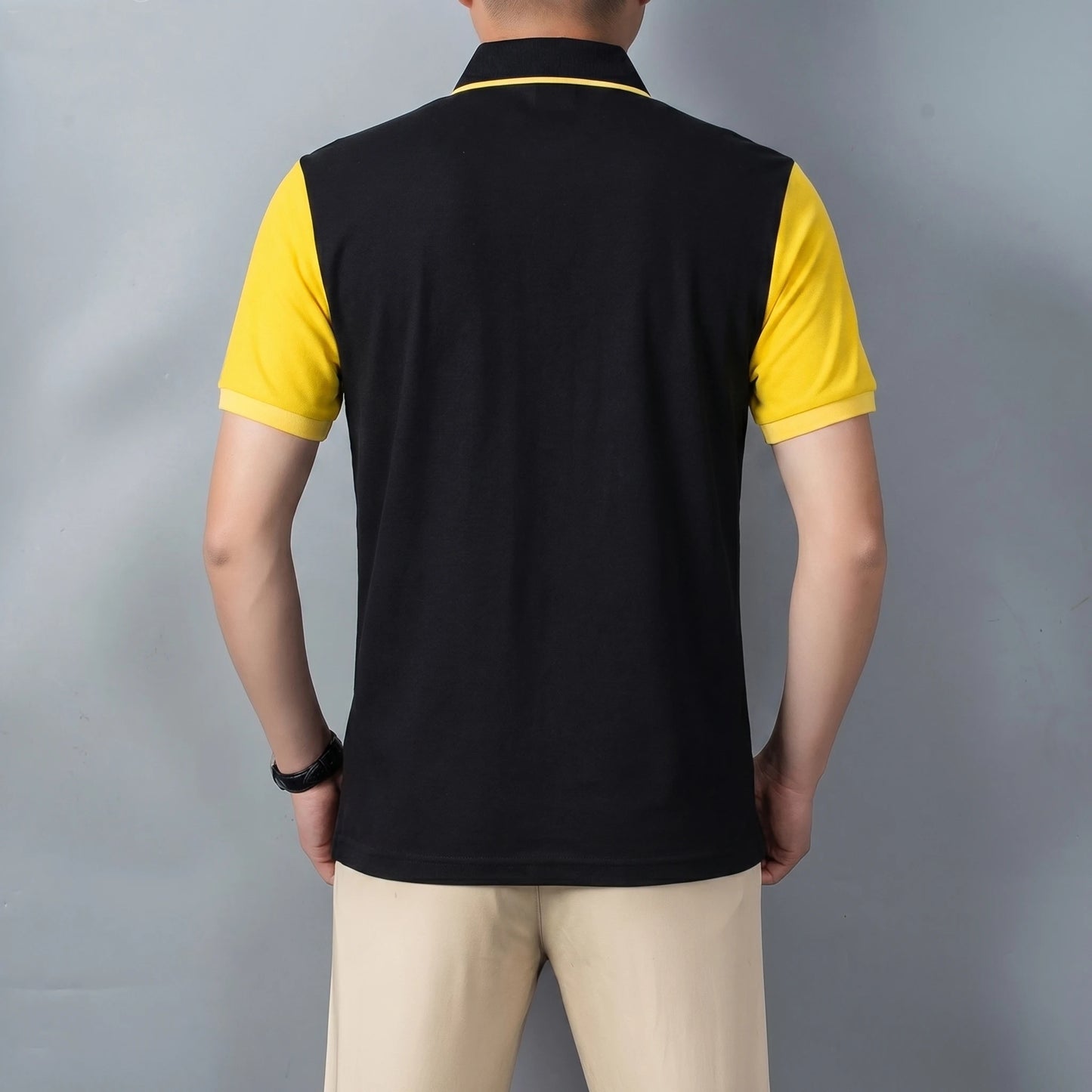 Hot Sale Men's Pure Cotton Embroidered Polo Shirt Plus Size Contrast Color Split Breathable Business Casual Tops Factory Dire