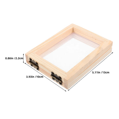 4Pcs Wooden Screen Mold for Papermaking DIY Paper Craft Frame Kit Smooth Finished Surface Safe for Kids Dried Flower Paper