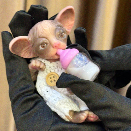 OtardDolls 11CM Mini Silicone Sphinx Cat Reborn Dolls Painted Realistic Full Body Soft Silicone Reborn Dolls For Gift