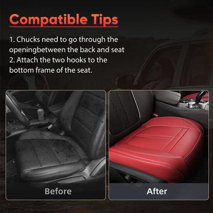 Universal PU Leather Car Seat Cover Full Wrap Anti Slip Vehicle Chair Protector Mat Waterproof Sweatproof Auto Seat Cushion