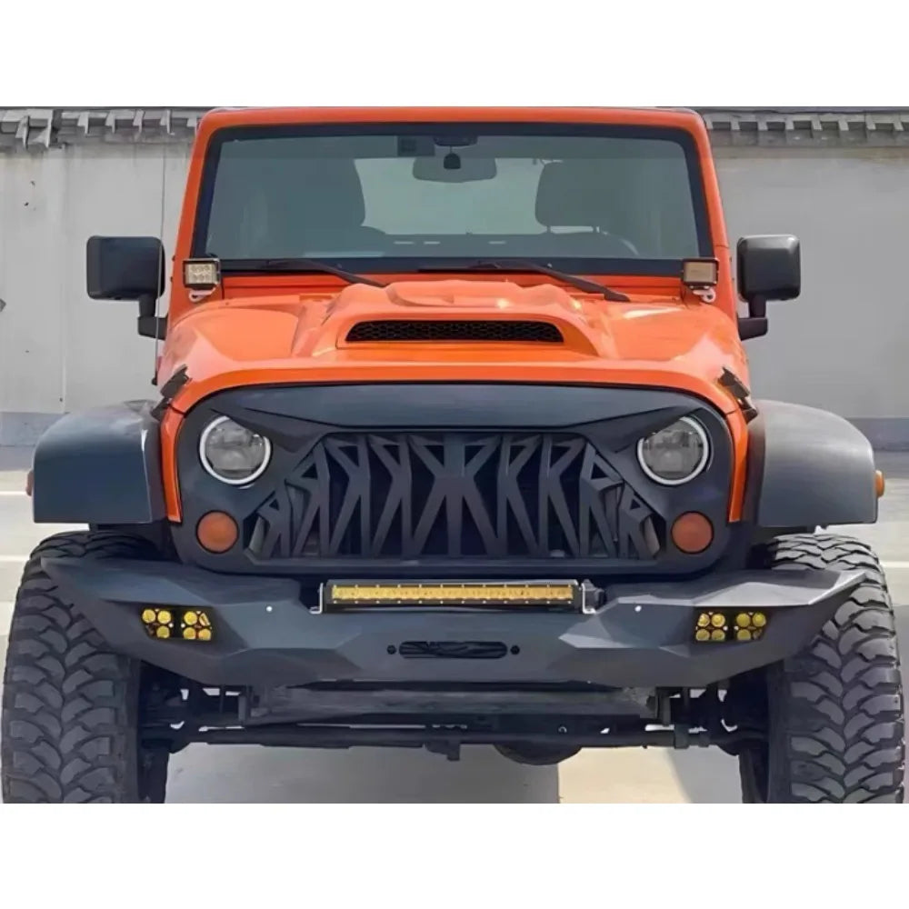 Shark Style for Jeep Wrangler JK 2008-2017 4x4 Front Bumper Grilles Offroad Racing Grills Air Vent Cover Trim Body Kit Auto Part